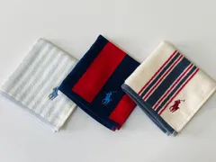 3枚セット　ラルフローレン　ポロハンカチ  タオルハンカチ ミニタオル ハンドタオル 新品　p-101112