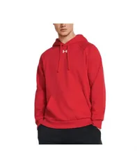 【送料無料】 アンダーアーマー メンズ パーカー・スウェット フーディー アウター Men's Rival Logo Embroidered Fleece Hoodie Red / Wht