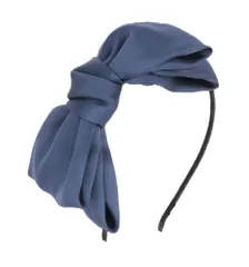ビッグリボン カチューシャ ヘアアクセ ヘアアクセサリー ヘアアレンジ やわらか リボン シフォンサテン 大人 レイヤード コスプレ ネイビー
