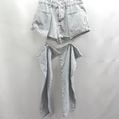 ◇ ⊂ jeans ジーンズ デニム取り外し可能 ハーフデニム　取り外し サイズM ブルー系 レディース E  【1505290003698】