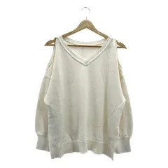 【美品】  Diagram GRACE CONTINENTAL / ダイアグラム | コットン カットアウト スリット ニット プルオーバー | 36 | ホワイト | レディース