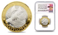 メイフラワー号400周年 2ポンド銀貨 ファーストリリース NGC PF70UC