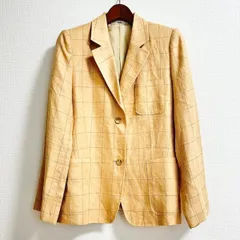 #snc ダックス DAKS ジャケット 13 オレンジ ベージュ チェック 麻 レディース [840856]のサムネイル