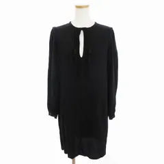 ダイアンフォンファステンバーグ DIANE von FURSTENBERG シャツワンピース 長袖 ミニ丈 無地 装飾 黒 ブラック ■SM3のサムネイル