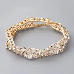 2色♡ ヘキサゴンフープピアス ラインストーンピアス デカピアス ビッグピアス