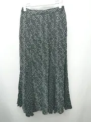 ◇ AMERICAN HOLIC 水玉 ドット ウエストゴム ロング ギャザー スカート サイズM ブラック ホワイト レディース P  【1405290018787】