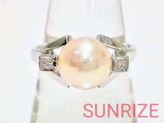 K14WG MIKIMOTO ミキモト パール ダイヤモンド リング【S390】