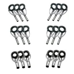 【人気商品】釣り竿穂先 ステンレス 交換 18個セット 修理キット ロッドガイド (内径1.0mm～2.0mm) トップガイド