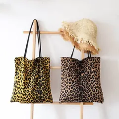 レオパード柄 ひょう柄 バッグ A4 エコバッグ レディース メンズ ユニセックス 縦型 縦長 トートバッグ 韓国 メール便送料無料