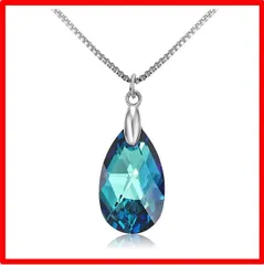 【送料無料 】JRC1805004 [Richapex] スワロフスキーネックレス 天使の涙 ブルージルコンネックレス 雫のペンダントチェーンレディースクリスタ