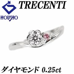 トレセンテ ダイヤモンド フローラ リング ダイヤモンド Pt900 Trecent チェリーブロッサム 花 フラワー 植物 ボタニカル ウェーブ 中古 宝正 901205