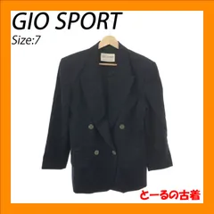 GIO SPORT ジオスポーツ テーラードジャケット ダブルブレステッド ダブルボタン アウター 長袖 レディース ブラック 黒 7 キュプラのサムネイル