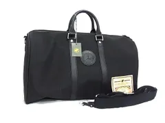 ■新品同様■ HUNTING WORLD ハンティングワールド メルセデスベンツ ナイロンキャンバス ハンドバッグ ボストン ブラック系 BJ4113