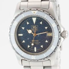 オーバーホール済 新品電池 タグホイヤー TAG HEUER 2000 プロフェッショナル 972.613 クオーツ デイト ムーンダスト ネイビー文字盤 ユニセックス用腕時計
