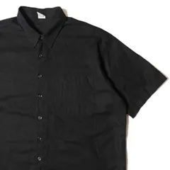 00's オールドネイビー リネン×コットン ボックスシャツ 半袖 (XL) 黒 ネップ 00年代 旧タグ オールド GAP ギャップ OLD NAVY 2004年製 アメリカ古着 USED ビンテージ ヴィンテージ