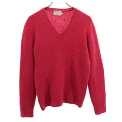インバーアラン 英国製 ウール100％ Vネック ニット 36 赤系 INVERALLAN 長袖 セーター メンズ 【中古】  【230101】 【PD】