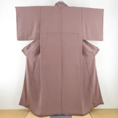 4437］色無地 美品 梶山伸作 落款有 一つ紋 蔓柏 正絹 着物 袷