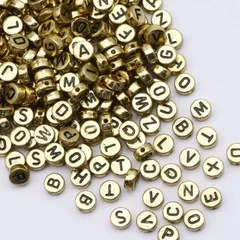 200個　アソート　イニシャル　アルファベット　ハンドメイド　ブレスレット　キーホルダー　キーリング　アクセサリー　ビーズ　パーツA B C D E F G H I J K L M N O P Q RS TU V W X Y Z ゴールド　シルバー　ホワイト