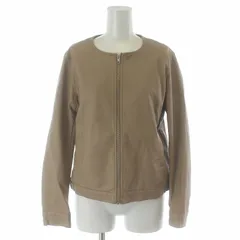 ローズバッド ROSE BUD ノーカラージャケット フェイクレザー M 茶 ブラウン /KLのサムネイル