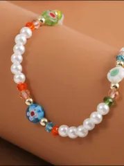 パールネックレス ビーズネックレス トレンド 韓国 人気 お花 フラワー