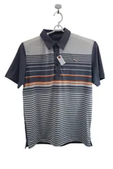 【美品】PUMA GOLF(プーマゴルフ) ポロシャツ 白グレーオレンジ メンズ US S ゴルフ用品 2410-0432 中古