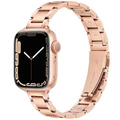 【特価商品】長さ調整可能 9/8/SE2/SE/7/6/5/4/3/2/1対応 女性用 series クラシックなApple iwatch スリムアップルウオッチ交換ベルト Watch ステンレス鋼 バンド（ローズゴールド、45mm/44mm/42mm/49m