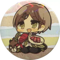 【中古】バッジ・ピンズ うらたぬき(背景：ボーダー/ホロ) 缶バッジ 「そらまふうらさかのふゆやすみ！～クリスマス会～ ～新年会～」 缶バッジくじ景品