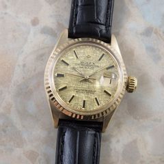 ロレックス レディース ヴィンテージ デイトジャスト 金無垢 モザイク文字盤 ROLEX オイスターパーペチュアル 6517 18KYG 1966年 アンティーク腕時計