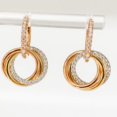 【セールSALE】カルティエ　Cartier トリニティ　ダイヤピアス　750(PG✖️YG✖️WG)
