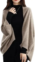 NEKORA ニット カーディガン ストール ショール 羽織 ドルマン アウター レディース(グレー,  L)