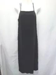 ◇ ⊇ 未使用 Futier land タグ付き ベロア調 ロング キャミソール ワンピース サイズL ブラック系 レディース E  【1507160009106】