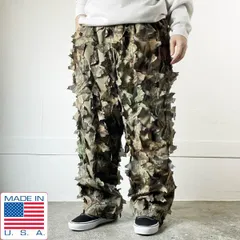 美品 90s USA製 Cabela's 3D リーフ 迷彩 ギリー パンツ XL-REG ADVANTAGE TIMBER ギリースーツ アメリカ製 ビンテージ D151-25-0069ZVW