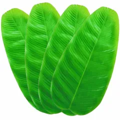 heizi バナナリーフ 4枚セット ハワイ 葉っぱ 南国 演出 バナナ ヤシ 葉 結婚式 パーティ 造花 バリ トロピカル (大 58x28cm 4枚)