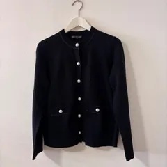 ★美品♡DOLCE＆GABBANA パールビジュー カーディガン ウール 黒 オーナメントパールビジューカーディガン