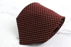 ピエールカルダン ブランド ネクタイ チェック柄 格子柄 シルク 日本製 メンズ ワインレッド Pierre Cardin 【中古】