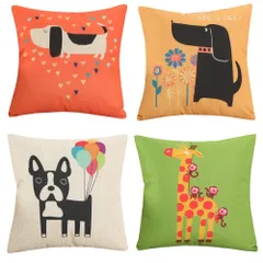 新品　ファスナー ナチュラル モダン 家庭装飾 おしゃれ 車 可愛い 飾り 亜麻 四季通用 インテリア リネン ベッドルーム 違う柄 ソファー用クッションカバー ヌードクッションかばー 幾何学模様 くっしょんかばー 北欧 装飾枕カバー 座布団かばー 4枚セット