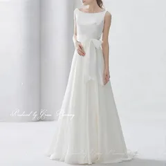 ウエディングドレス ウェディングドレス 白 Aライン 大きなリボン付き 取り外し可 背中ファスナー 前撮り 花嫁ドレス サイズはカスタマイズ可能