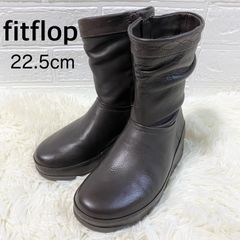 良品✨【fitflop】フィットフロップ　ミドルブーツ　サイドジップ　ブラウン　22.5cm