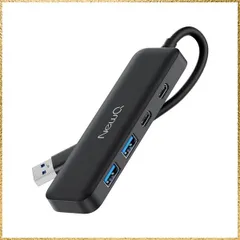 ★送料無料★Size:2A2C NewQ USB-C ハブ 4ポート2* USB-C 3.0と2* USB-A 3.0 データ転送 軽量 変換アダプター 4 in 1 Type-C 拡張ハブ 増設 コンピュータアクセサリ用の超薄型ポータブルUSBスプリッタアダ