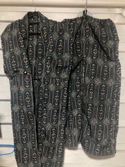着物リメイク　上下セット　ジレ&パンツ　MLLL