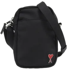 【美品】Ami Paris アミパリス　ショルダーバッグ　ナイロン×レザー　黒 AMI PARIS (アミパリス ) Lunch Box ナイロンキャンバス バッグ