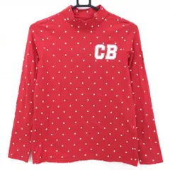 【美品】キャロウェイ 長袖ハイネックシャツ レッド×白 星柄 袖ベアワッペン レディース L ゴルフウェア Callaway