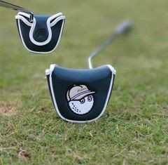【シーズン新製品1点】立体感マルボンゴルフ半円パターカバーマレット磁石タイプ濃い緑色