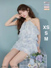 ブルー [fm4502-BL-2506]XSサイズあり【ROBE de FLEURS/ローブドフルール】シアーローズ/ ティアード/ ワンピース/ ミニドレス/ キャバドレス