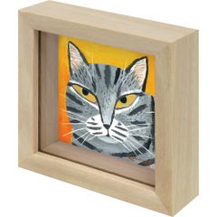 絵画 糸井忠晴 ミニミニボックスフレーム「ボスねこ」 かわいい 猫の絵 アートフレーム 額入り 小さい絵 キャット 壁掛け 卓上 インテリア プレゼント ギフト Cat リビング 玄関 子ども部屋 贈り物 Sサイズ