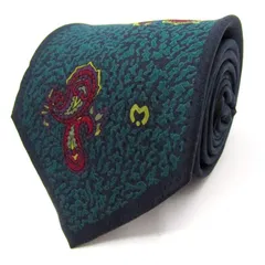 ミラショーン ブランド ネクタイ ロゴ 総柄 ペイズリー 幾何学模様 シルク イタリア製 PO  メンズ ネイビー mila schon 【中古】