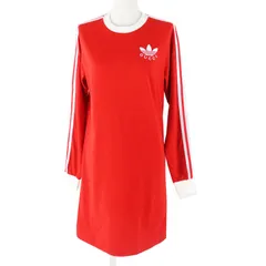 adidasGUCCI赤い長袖カジュアルドレス 新品 コラボ adidas x Gucci 長袖 Tシャツワンピース レッドXS