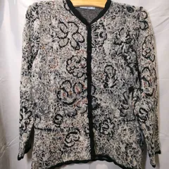 【美品】fantasie di settembre ファンタジーディセッティンヴレ ニット カーディガン セットアップ  セーター イタリア製 ヨーロッパヴィンテージ 90's  ヴィンテージ 総柄 レディース 古着 Vintage アンティーク 秋物 冬物