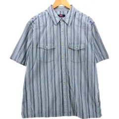 古着 90年代 リーバイス Levi's ストライプ柄 オレンジタブ 半袖 ウエスタンシャツ ボックスシャツ メンズL相当 ヴィンテージ/eaa539677