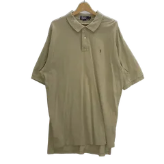 90's vintage 90年代 ヴィンテージ Polo by Ralph Lauren ポロバイラルフローレン ポニー刺繡 半袖 ポロシャツ ワンポイント刺繡 オーバーサイズ ビックシルエット EL SALVADOR製 XLサイズ ブラウン ベージュ